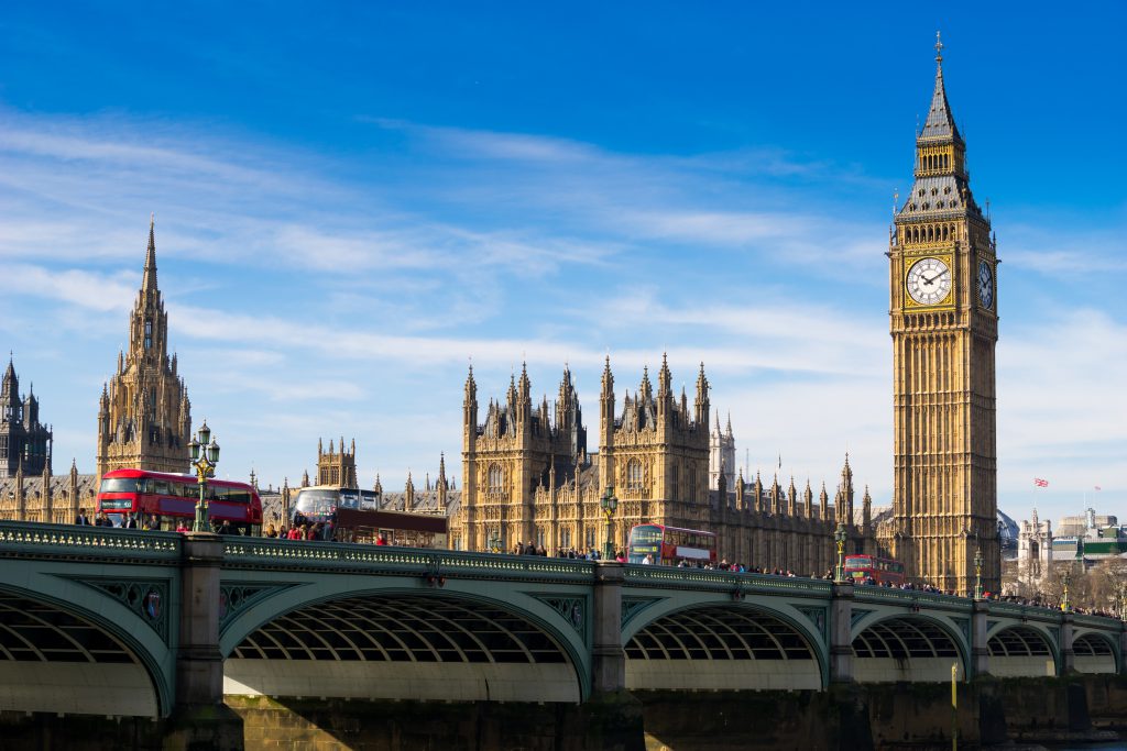 Big Ben and Westminster abbey in London, England