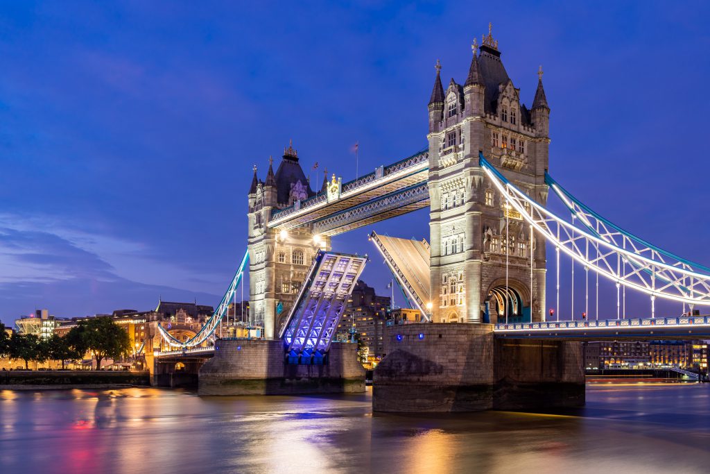 Lifting up London Tower Bridge